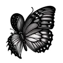 Fingerprint Butterfly tattoo design idea