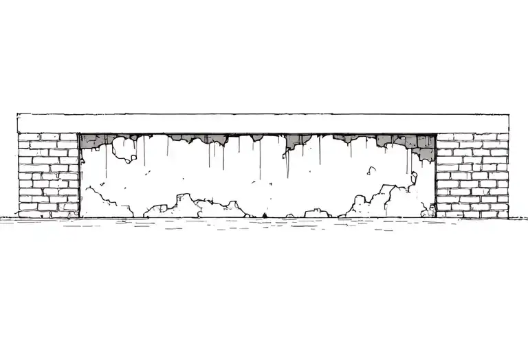 Brick Walls with a section busted out tattoo design idea