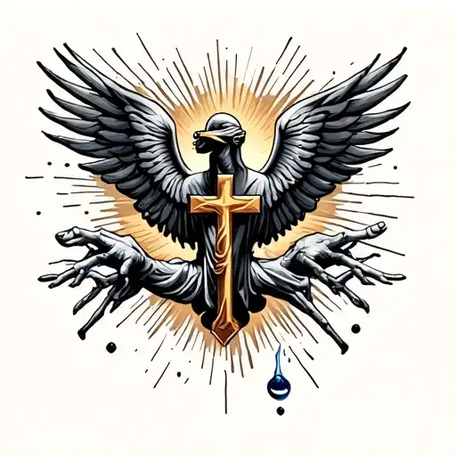 christian battle with addiction recovery symbol tattoo design idea
