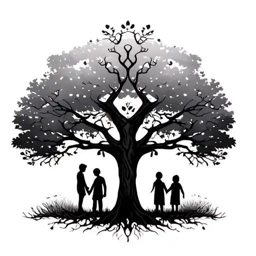 "MICHAEL, EMERSYN, NOAH" FAMILY TREE 2 PARENTS 2 BOYS, 9 AND 5, 1 GIRL AGE 7 tattoo design idea