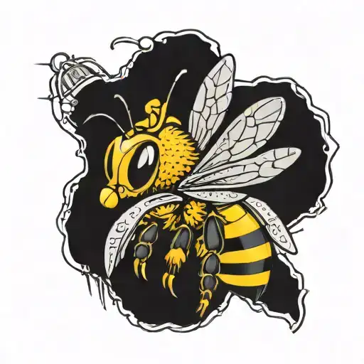 bee wearing a crown tattoo design idea