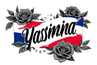 "Yasmina " Roses and Dominican Republic flag incorporated tattoo design idea