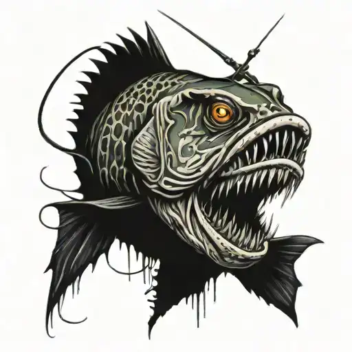 trap fishing tattoo design idea