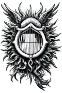 apollo lyre sun tattoo design idea