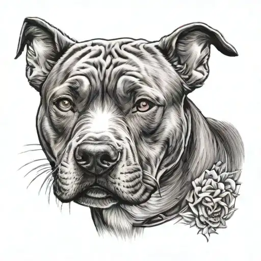 pitbull face tattoo tattoo design idea