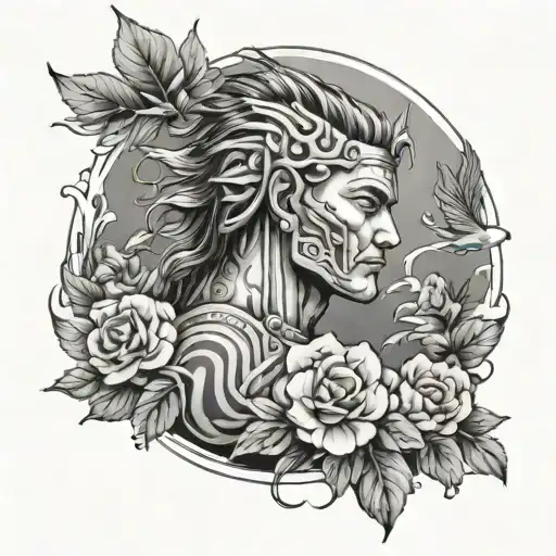 closed back tattoo based on my story, new beginning, strength warrior family God tattoo design idea