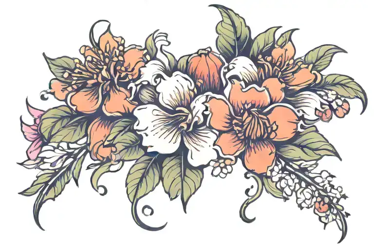 mandarin flower tattoo tattoo design idea