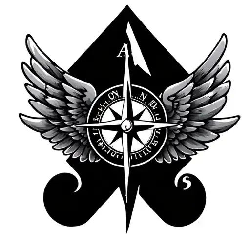 Make me a tattoo that incorporates my middle name “ACE” along with an aviation theme like a compass or pilot wings  tattoo design idea