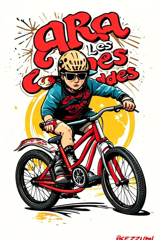 "ara les condes" BMX bikes and low rider cars driving fast tattoo design idea