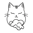 cat shaped cloud japanese style tattoo design idea