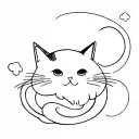 cat shaped cloud japanese style tattoo design idea