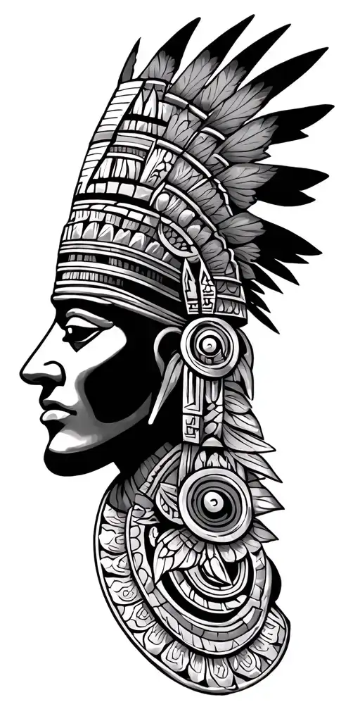 mayan symbols incorporated tattoo design idea