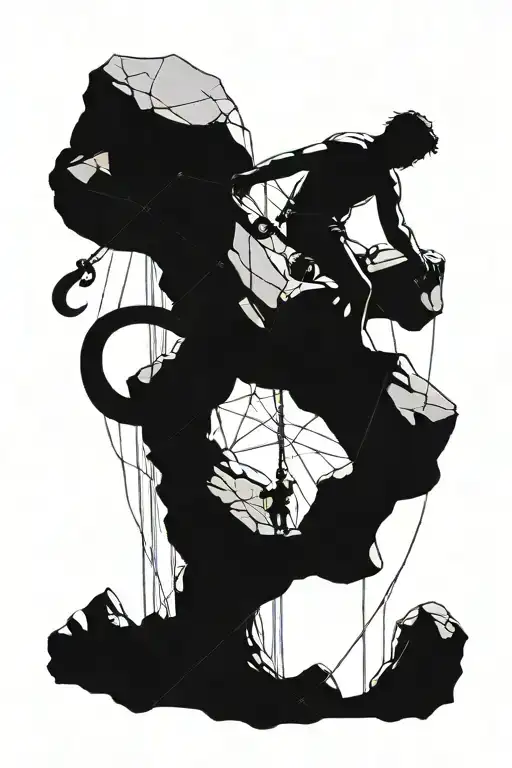 Biblical rock climbing tattoo design idea