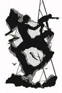 Biblical rock climbing tattoo design idea