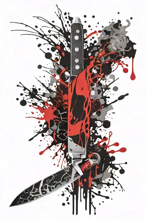 chef's knife tattoo design idea