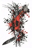 chef's knife tattoo design idea