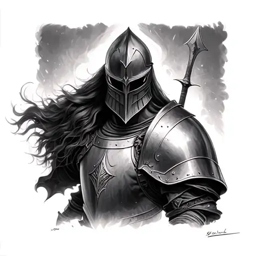 a realistic knight based on Ephesians 6 tattoo design idea