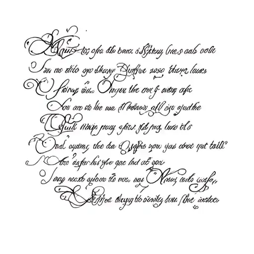 lyrics written tattoo design idea