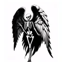 Angel Wings Skeleton tattoo design idea