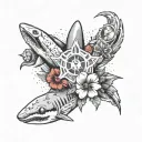 dr earnhardt from far cry 3, the number 23, a snowflake, shark, spider, bird, dana scully from x files, an ufo, flower.  tattoo design idea