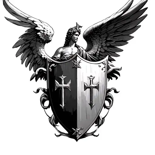 St Michael Shield tattoo design idea