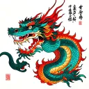 japanese dragon tall wrap around arm tattoo design idea