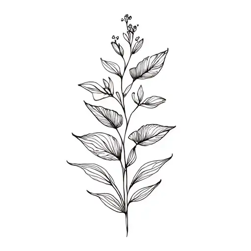 botanic style drawing tattoo design idea