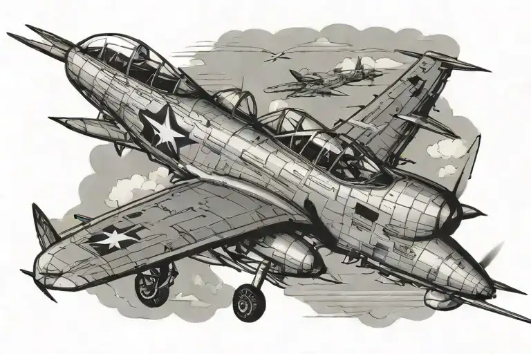 eagle military a10 warthog plane tattoo design idea