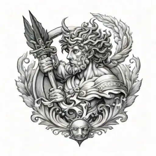 Neptune Hermes tattoo design idea