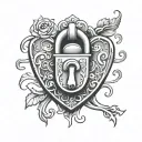 correct heart shaped lock tattoo design idea