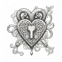 correct heart shaped lock tattoo design idea