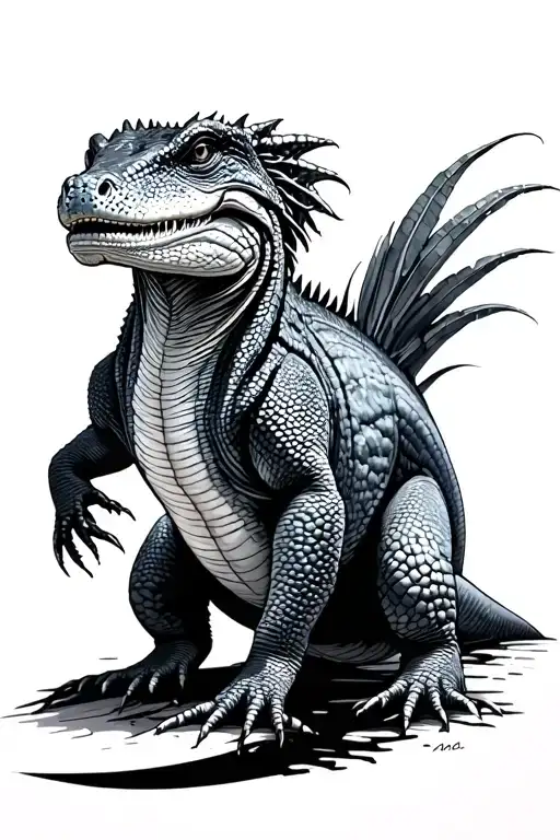 Komodo Dragon tattoo design idea