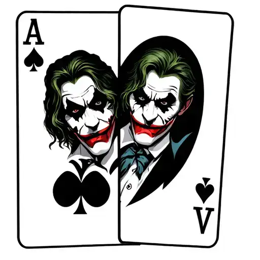 triple aces with joker at the front tattoo design idea