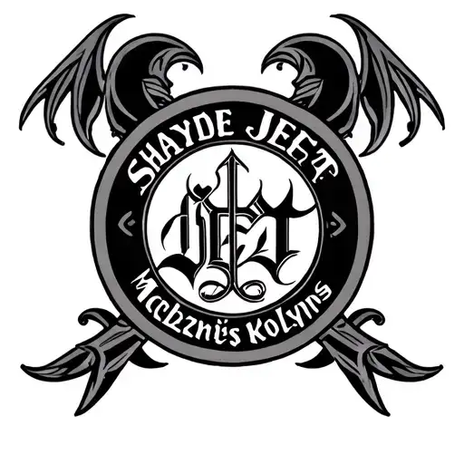 "Shayde Jet McKenzie Kollyns" triskelion surrounded tattoo design idea