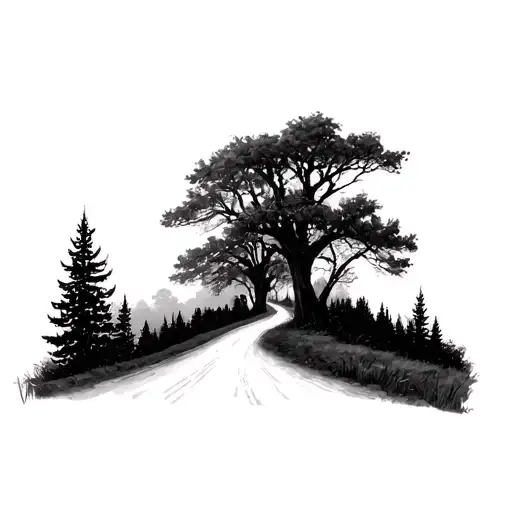 The Road Not Taken tattoo design idea