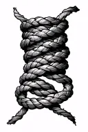 Torn rope cut rope tattoo design idea