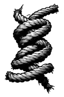 Torn rope cut rope tattoo design idea