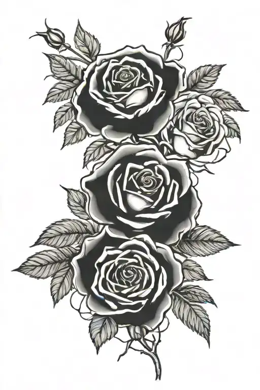 Dying rose bush yet the roses bloom with the words inside being "Roses dont know when they're dead" tattoo design idea