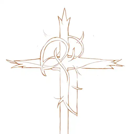 cross intertwined with psalm 46:10 tattoo design idea