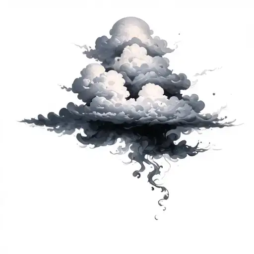 Coverup Clouds and Smoke tattoo design idea