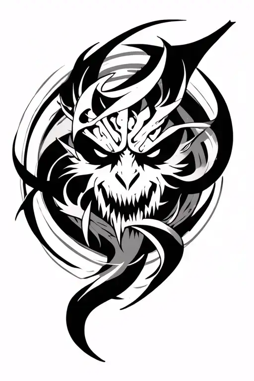 neo tribal tattoo berserk curse mark tattoo design idea
