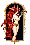 sexy devil seducing tattoo design idea