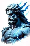 Zeus with lightning bolts tattoo design idea