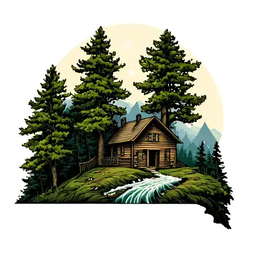 upper peninsula of michigan, forest, Tolkien, Christianity  tattoo design idea