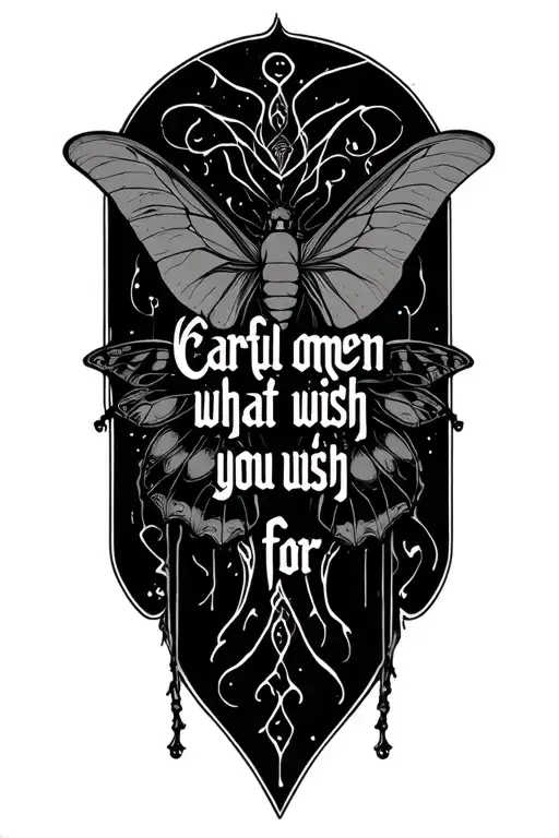 bad omens careful what you wish for lyrics with moth tattoo design idea