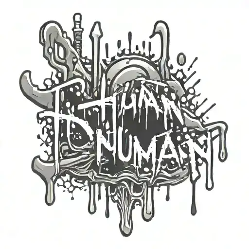 Inhumane Text Black and Grey