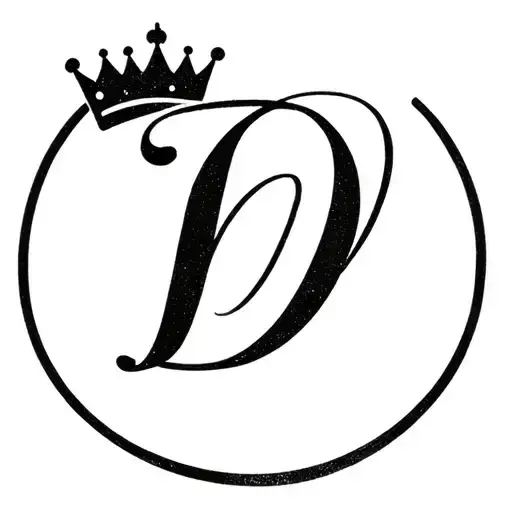 Demario in cursive with a tiny crown on the D tattoo design idea