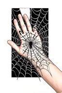 spider web on hand with a half sleeve tattoo tattoo design idea