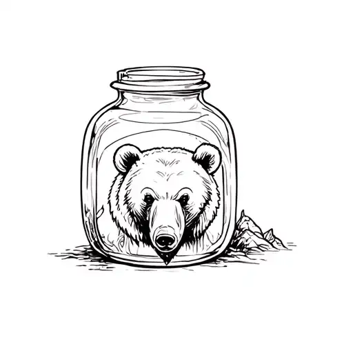 moonshine jar black bear tattoo design idea