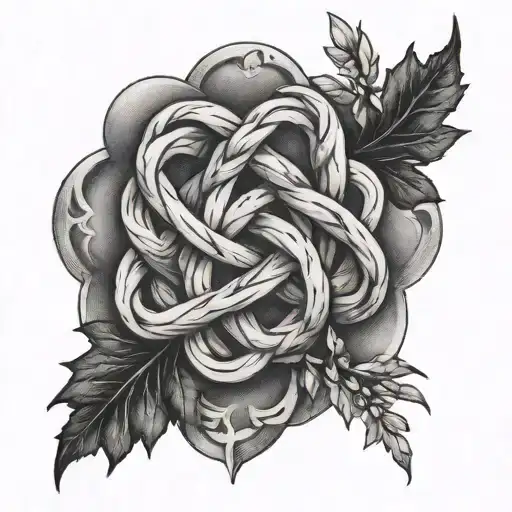 witch's knot and heather flower stem tattoo design idea
